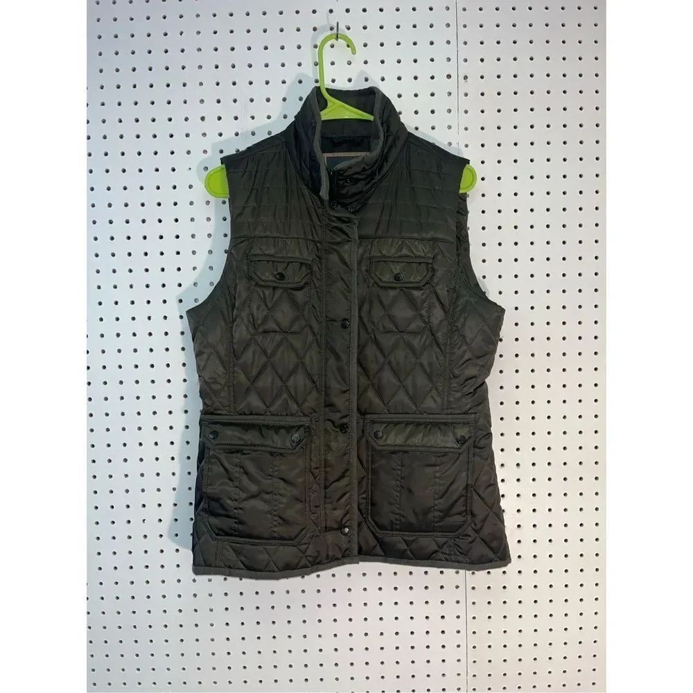 Vice Camuto quilted vest quilted army green vest